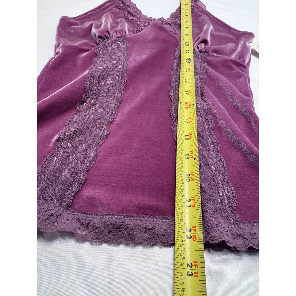 Pamela Anderson Vintage Camisole Tank Top Purple Lace Velvet Y2K Fairy Sz M New - Picture 9 of 9